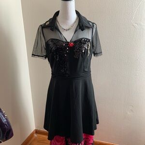 Little black grunge dress recworked  size L